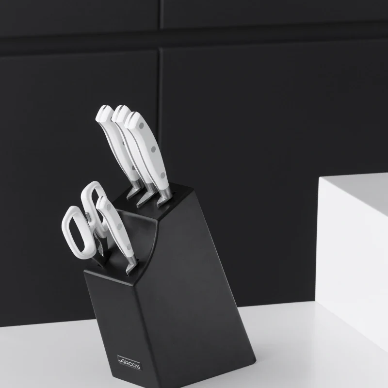 Set di cucina 4 pezzi Serie Riviera Blanc + Forbici + Ceppo con Garanzia 5 Anni