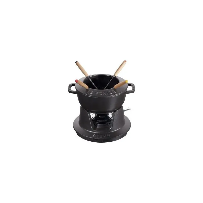 Set Fonduta Gourmet 16 cm Nero Ghisa con Testa Girevole