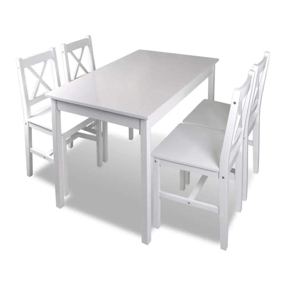 Set da Pranzo 5 pz Bianco per Pranzi Famiglia