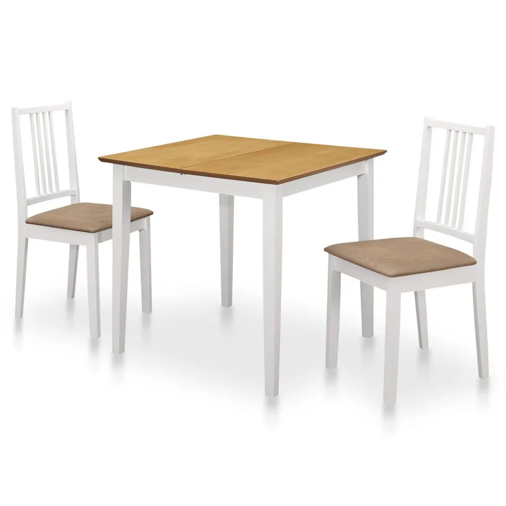 Set da Pranzo 3 pz MDF Bianco Noce Naturale