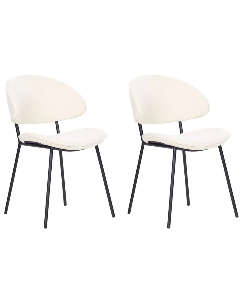 Attrezzatura per Torte Set 2 Dining Chairs KIANA Fabric Cream