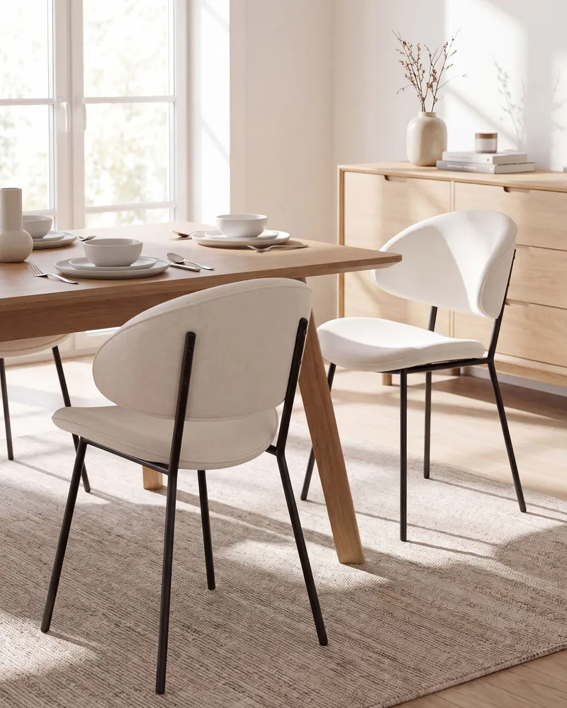 Attrezzatura per Torte Set 2 Dining Chairs KIANA Fabric Cream