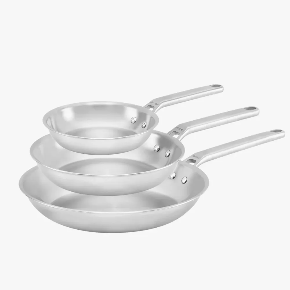 Silicone Alimentare Set Padelle Samoa Inox 20, 26 e 30 cm
