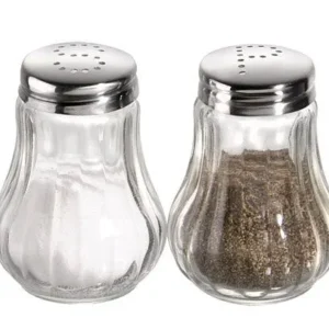 APS sale e pepe ciascuno Ø 5 cm altezza: 65 cm contenitore vetro coperchio acciaio inox design coste 40501