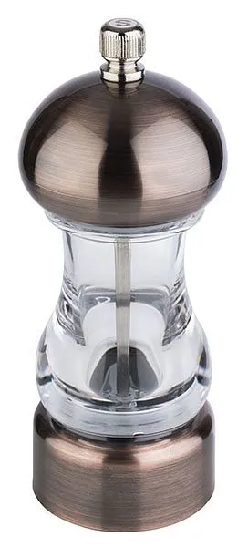 Macina sale APS -COPPER- Ø 6 cm altezza: 15 cm acrilico ABS colore: rame / trasparente macina acciaio inossidabile 40552