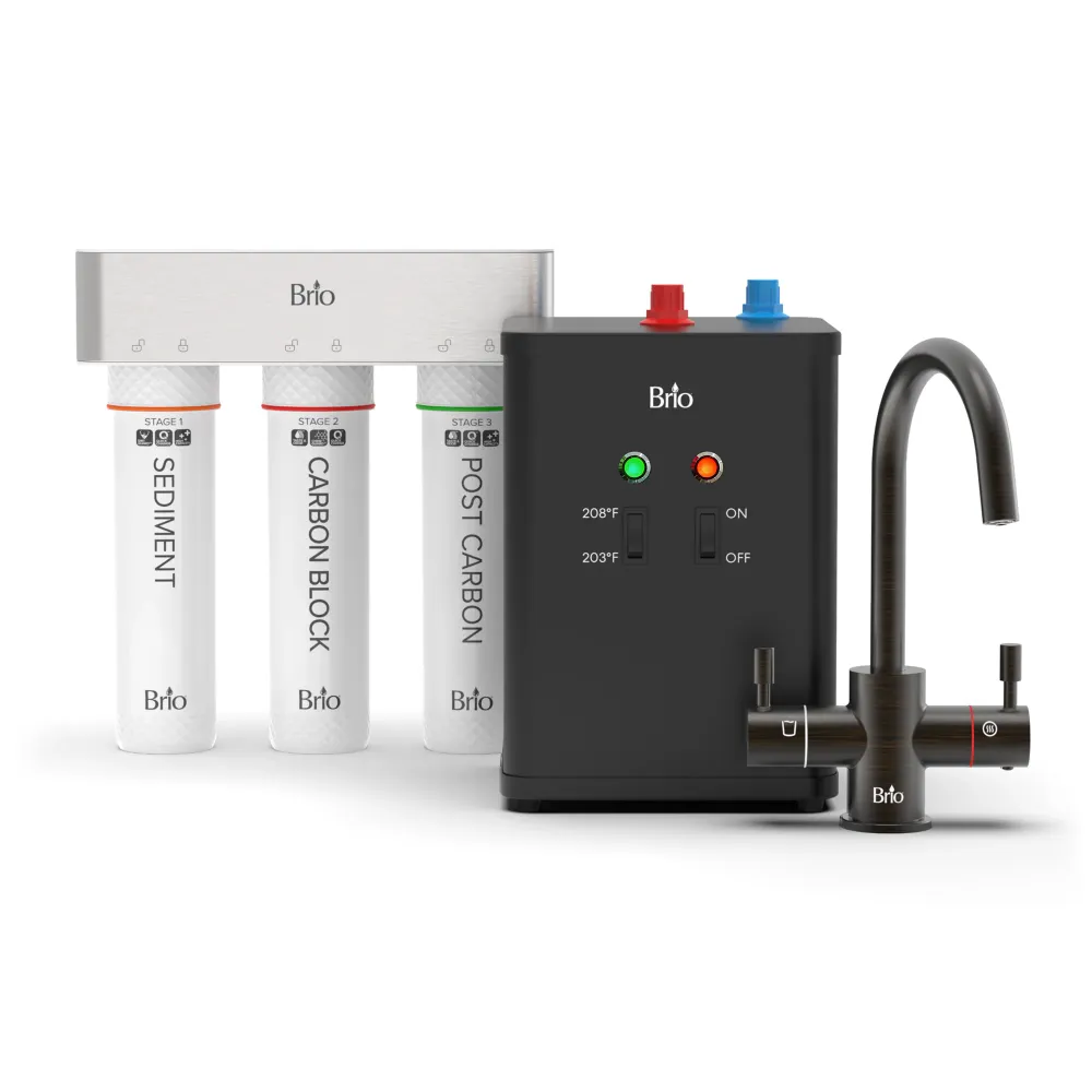 Brio 3-Stage Istantaneo Hot Water Undersink Dispenser System - Oil-Rubbed Bronze con Supporto ad Angolo