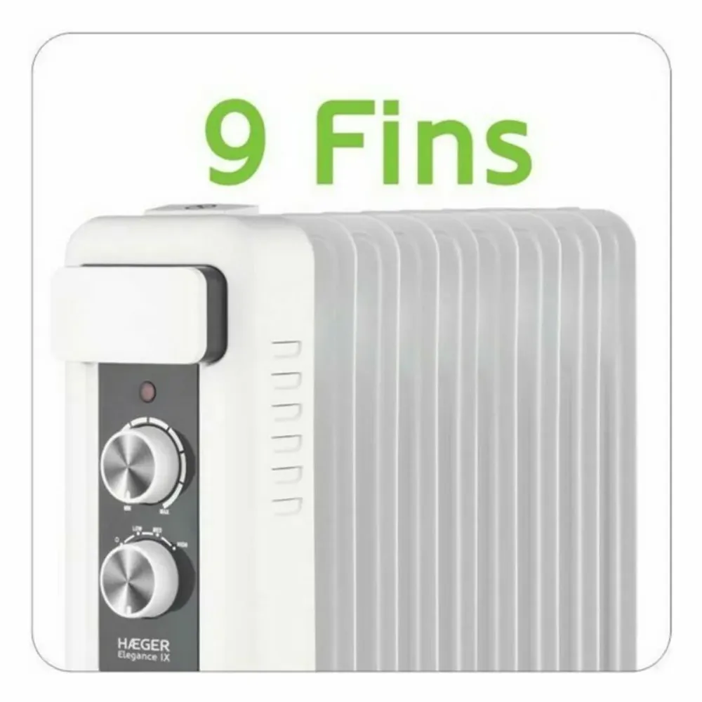 Radiatore Olio (9 elementi) Haeger OH-009.008A Bianco 2000 W