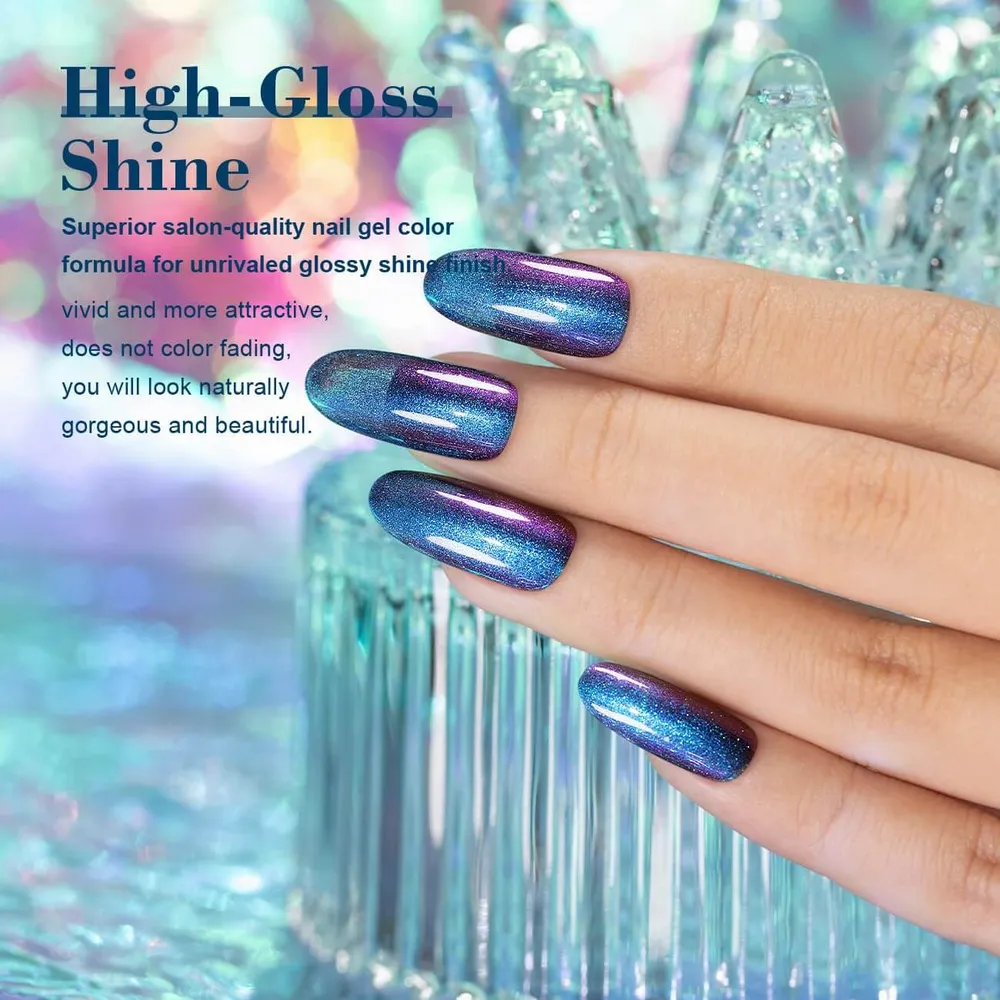 Dark Blue to Viola notte | RARJSM ®Holographic Chameleon Gel Nail Polish | 15ml #583