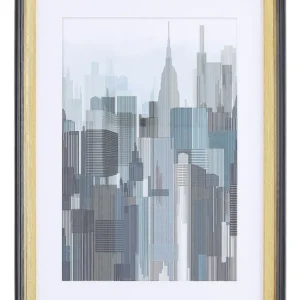 Stampa da parete Incorniciata BAMAKO Rettangolare 30 x 40 cm Urbano Grigio