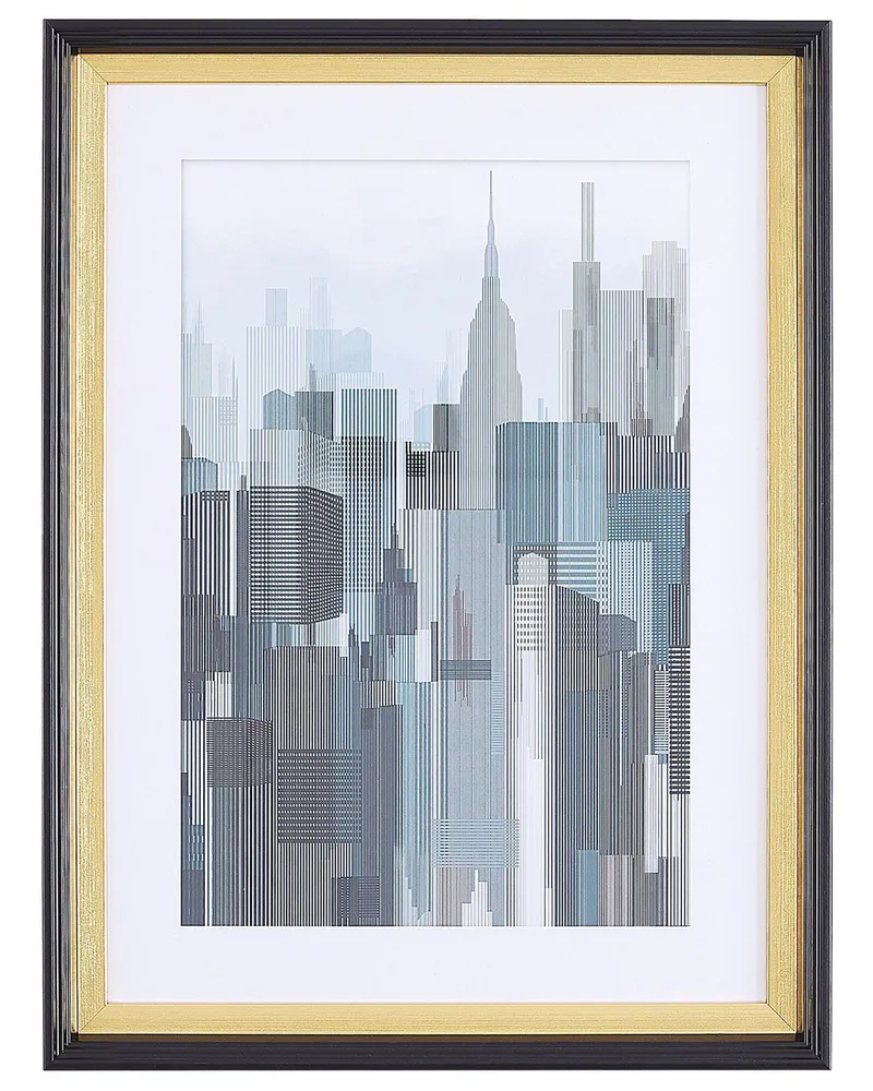 Stampa da parete Incorniciata BAMAKO Rettangolare 30 x 40 cm Urbano Grigio