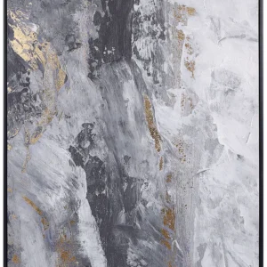 Stampa su tela JESI Rettangolare 83 x 103 cm Astratto Grigio