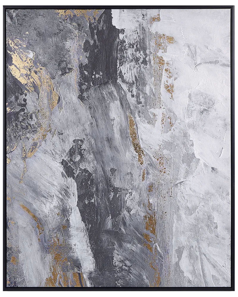 Stampa su tela JESI Rettangolare 83 x 103 cm Astratto Grigio