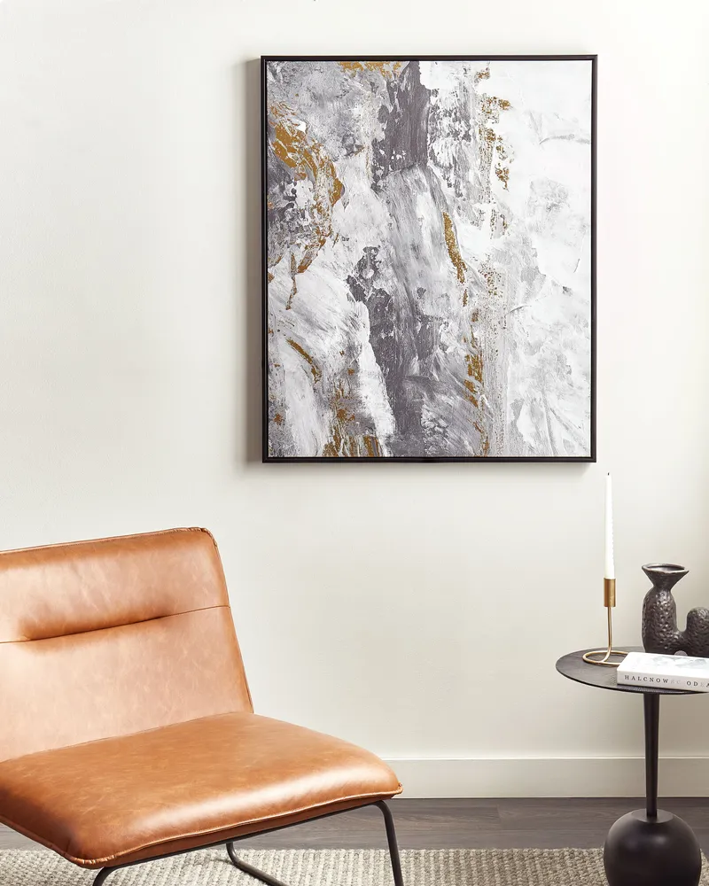 Stampa su tela JESI Rettangolare 83 x 103 cm Astratto Grigio
