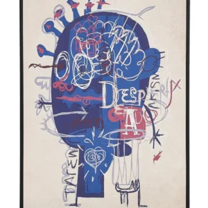 Stampa su tela TREPPIO Rettangolare 63 x 99 cm Astratto Blu
