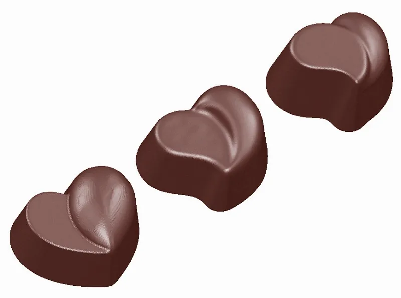 Stampo per cioccolato Schneider - cuore 3 figure diverse 275 x 135 x 24 mm / 29 x 345 x 17 mm 12 g 3 x 7 pezzi 421576