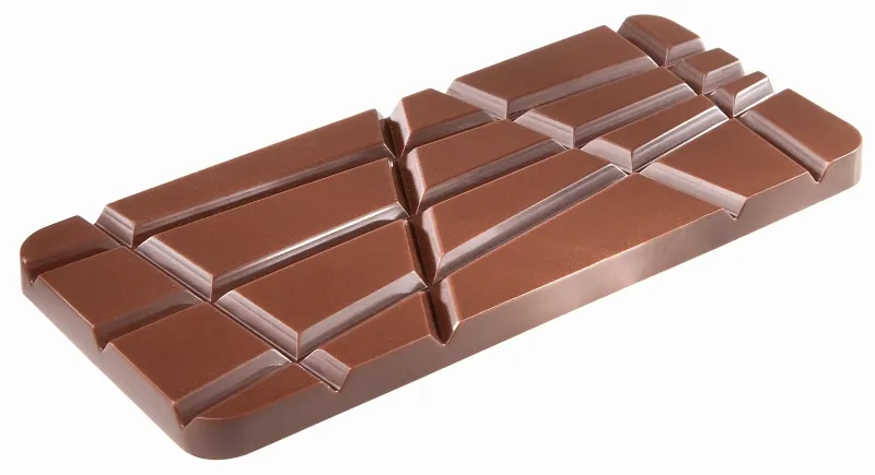 Stampo per cioccolato Schneider - tavola con linea di errore obliqua 275 x 135 x 24 mm / 1245 x 555 x 65 mm 45 g 2 x 2 pez...