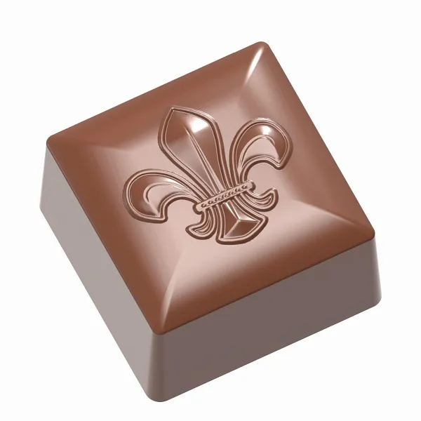 Stampo per cioccolato Schneider - quadrato Fleur de Lys 275 x 135 x 24 mm / 26 x 26 x 16 mm 12 g 3 x 8 pezzi 421885