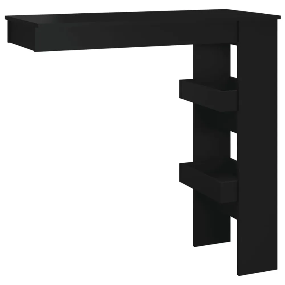 Bancone da Muro Nero 102x45x103,5 cm Legno Compensato