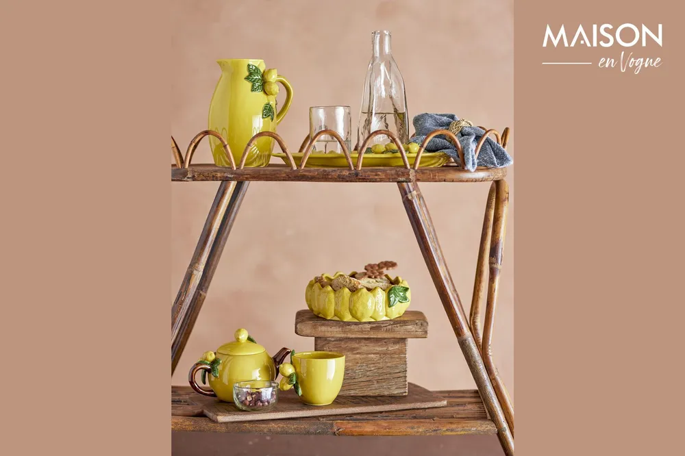 Brocca gres giallo Limone Bloomingville - 21cm