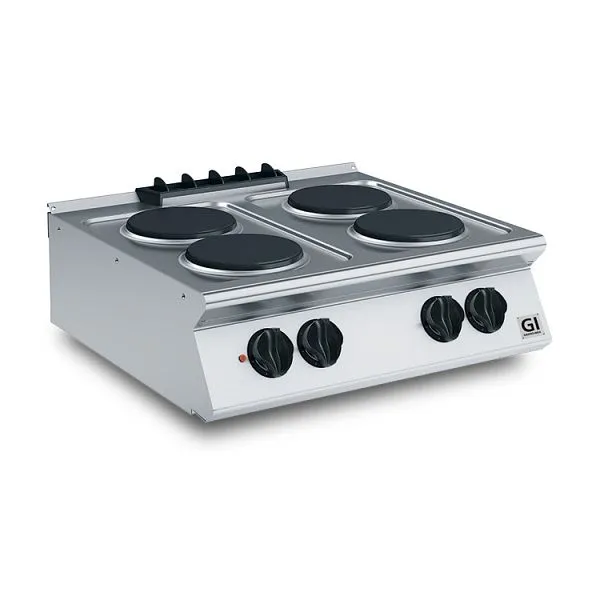 Fornello elettrico Gastro-Inox 700 "High Performance" con 4 piastre rotonde 80cm modello da tavolo 170.030