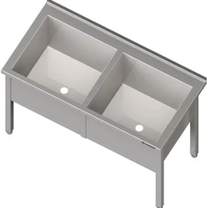 Lavello Stalgast altezza 850 mm con due bacini altezza vasca 400 mm con alzatina saldato