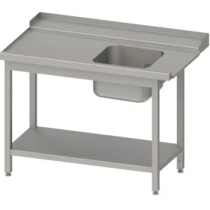 Mangiatoia acciaio inossidabile Stalgast guida cesto con pendenza base con 1 vasca 1100x750x880mm lato sinistro alzatina s...