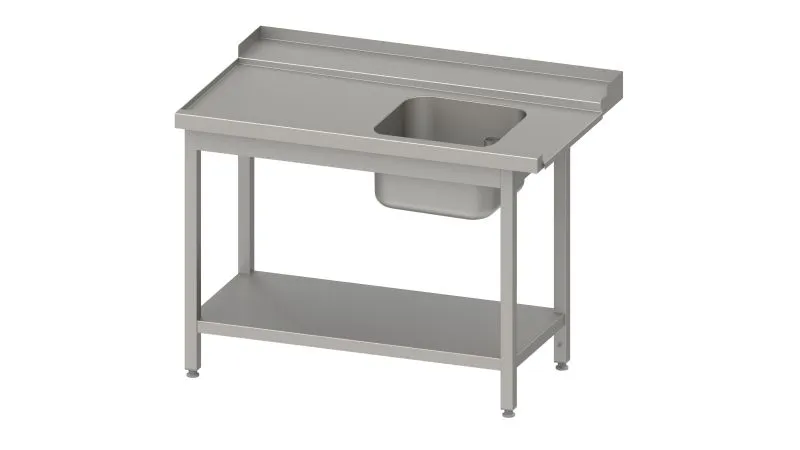 Mangiatoia acciaio inossidabile Stalgast guida cesto con pendenza base con 1 vasca 1100x750x880mm lato sinistro alzatina s...