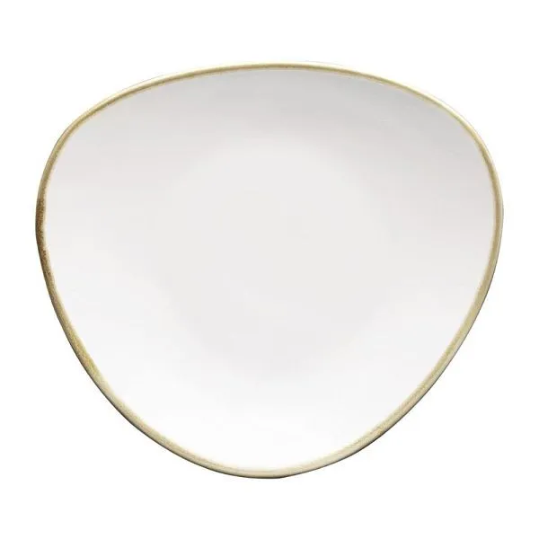 Piatti triangolari Olympia Kiln bianco gesso 28 cm (confezione da 6) FB985