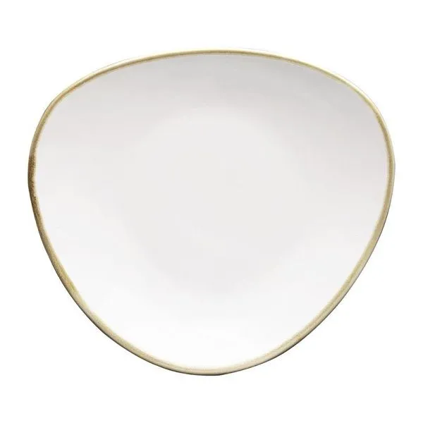 Piatti triangolari Olympia Kiln bianco gesso 28 cm (confezione da 6) FB985
