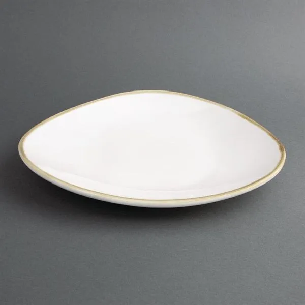 Piatti triangolari Olympia Kiln bianco gesso 28 cm (confezione da 6) FB985