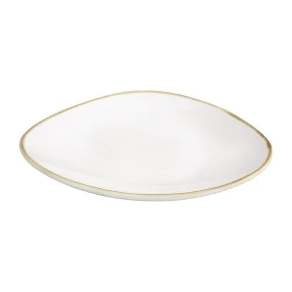 Piatti triangolari Olympia Kiln bianco gesso 28 cm (confezione da 6) FB985