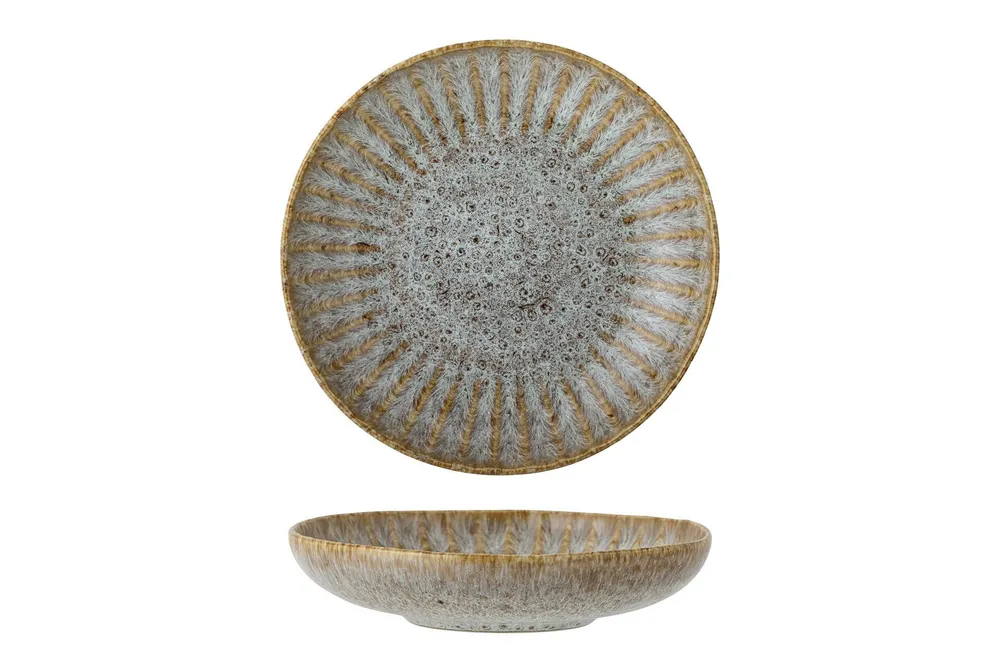 Piatto per la pasta gres sabbia forma di fiore Bloomingville - 22cm