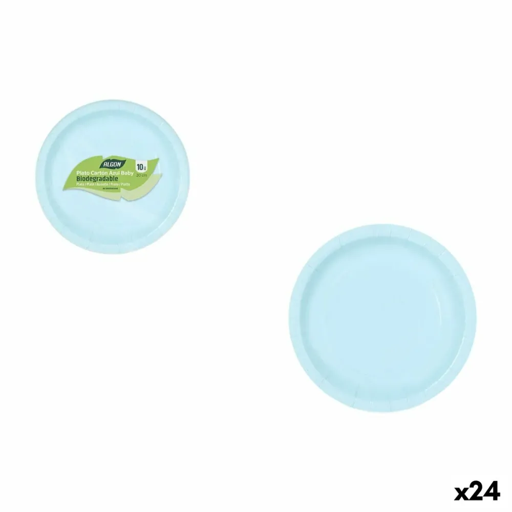 Set di piatti Algon Azzurro 20 cm 10 Pezzi (24 Unità)
