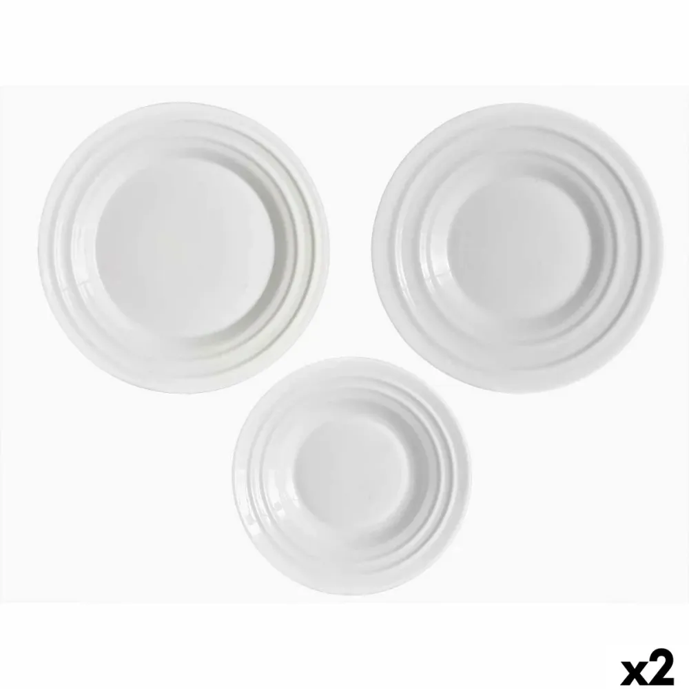 Set di Stoviglie Vivalto F-LGCP105-75-85 Bianco Vetro opalino (2 Unità)