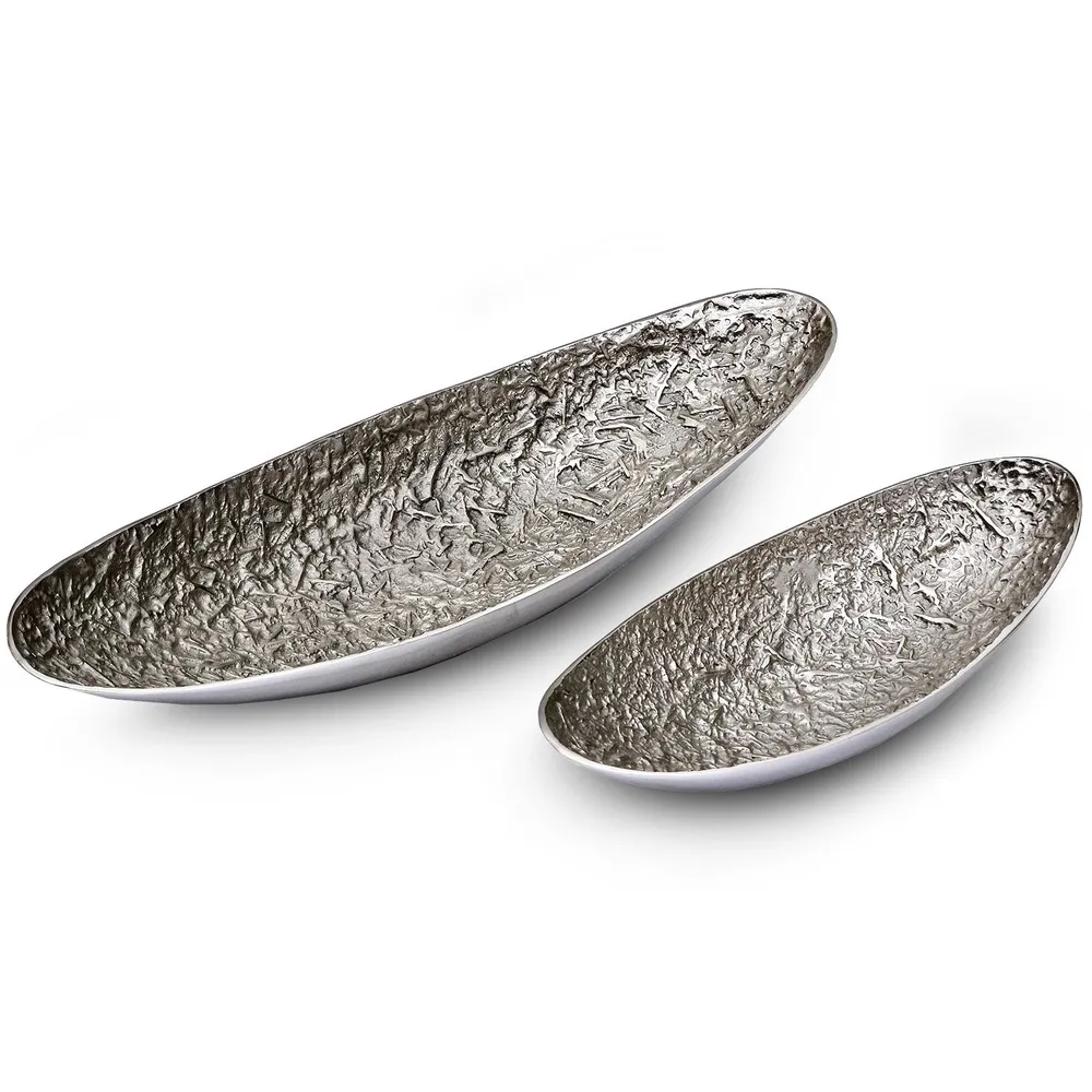 Set di 2 vassoi Camilla nichel