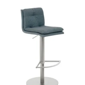 Sgabello da bar e bancone Mayer Sitzmöbel 1215 struttura acciaio inox spazzolato blu tortora/azzurro 1215_04_122