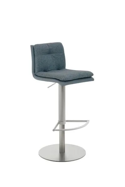 Sgabello da bar e bancone Mayer Sitzmöbel 1215 struttura acciaio inox spazzolato blu tortora/azzurro 1215_04_122