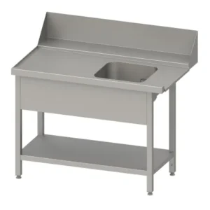 Tavolo di alimentazione Stalgast "Pro" guida cestello con pendenza ripiano di base 1 vasca 1500x750x880m...