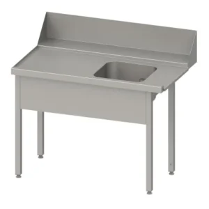Tavolo di alimentazione Stalgast "Pro" guida cestello con pendenza con 1 vasca 1500x750x880mm lato monta...