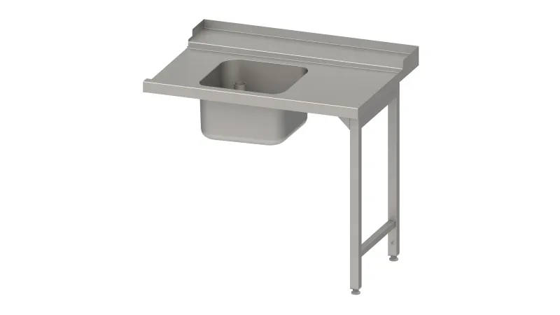 Tavolo di alimentazione Stalgast "Pro" guida cestello con pendenza 2 gambe 1 vasca 1700x750x880mm lato d...