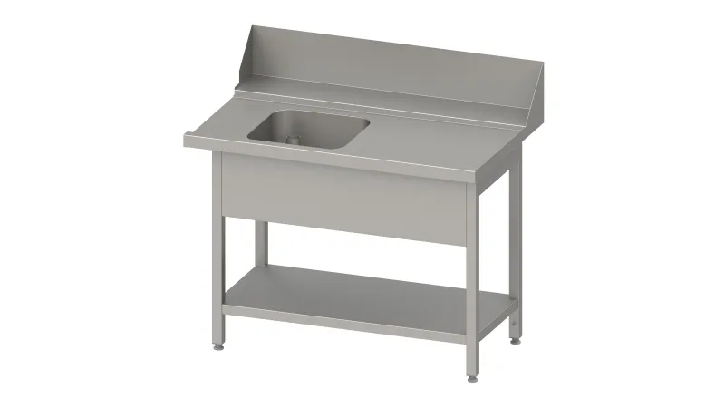 Tavolo di alimentazione Stalgast "Pro" guida cestello con pendenza ripiano di base 1 vasca 1200x750x880m...