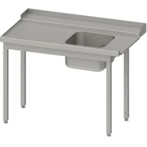Tavolo di alimentazione Stalgast guida cesto con pendenza con 1 vasca 1100x750x880mm lato di montaggio sinistro alzatina s...