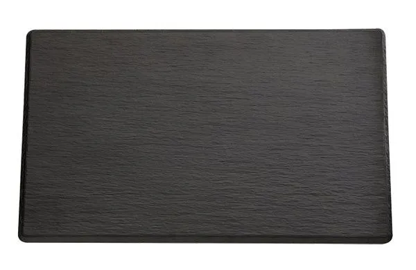 Vassoio APS GN 1/4 -SLATE- 265 x 162 cm altezza: 1 cm melamina nero aspetto ardesia con piedini antiscivolo 83958