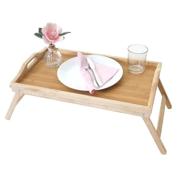 Vassoio Mendler HWC-B88 vassoio da portata vassoio legno vassoio per la colazione vassoio decorativo bambù 21x64x30cm 60736