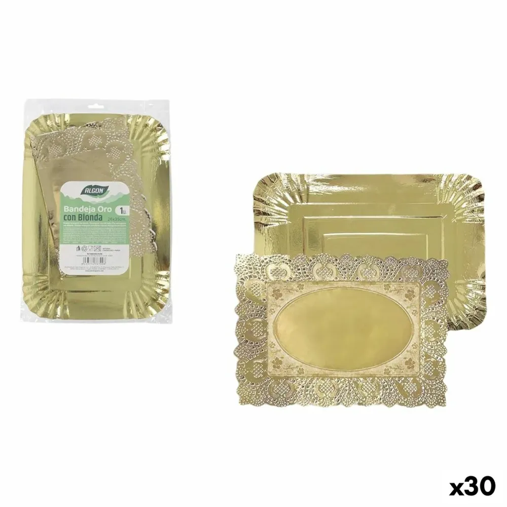 Vassoio per aperitivi Algon Rettangolare 26 x 35 cm (30 Unità)