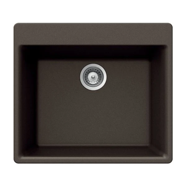 Hamat - SIO-2420ST-MO - Granite Topmount Mono Bowl Kitchen Sink, Mocha
