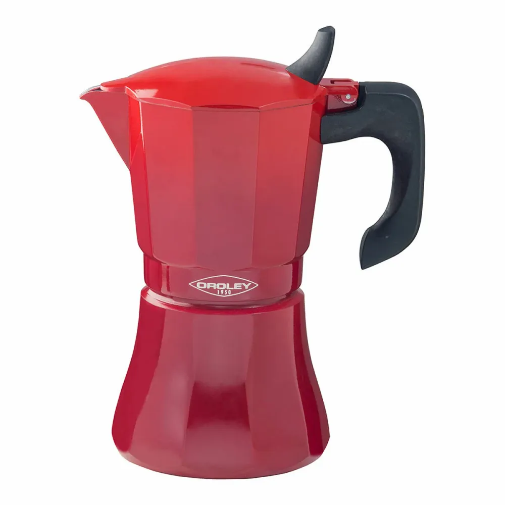 Caffettiera Italiana Oroley Petra Rosso Alluminio 6 Tazze