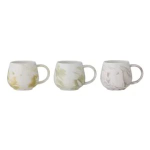 Lotto di 3 tazze gres Palma Bloomingville - 9cm
