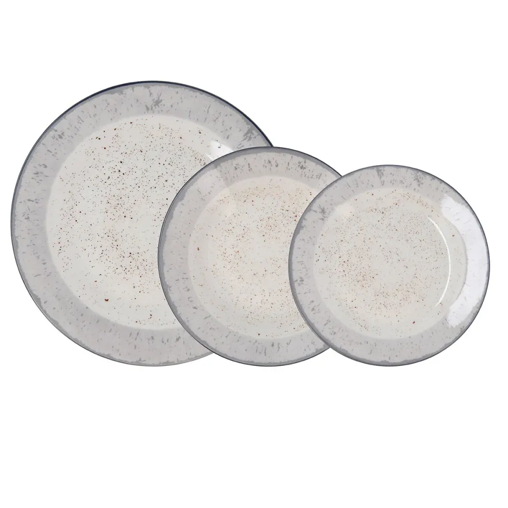 Servizio di Piatti Quid Faro Bianco Ceramica 18 Pezzi