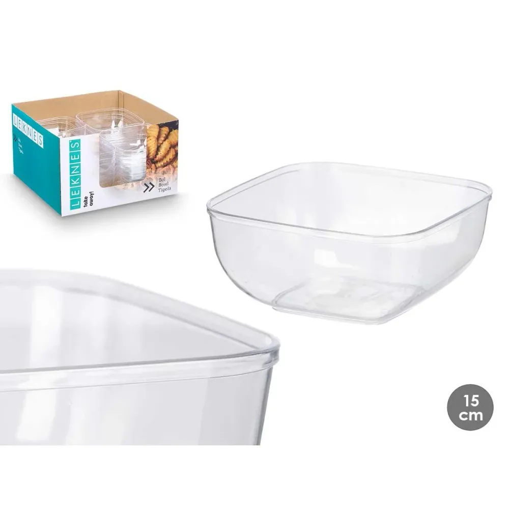 Set di Ciotole Leknes CK80688 Trasparente Plastica 800 ml 15,3 x 7 x 15,3 cm (24 Unità)